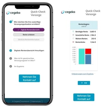 Screenshot FINAS Quick-Check-Vorsorge