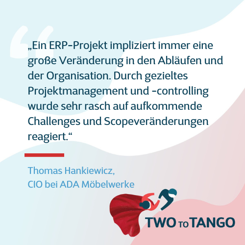 ERP Projekt Geschäftsprozesse Microsoft Dynamics 365 Zitat ADA