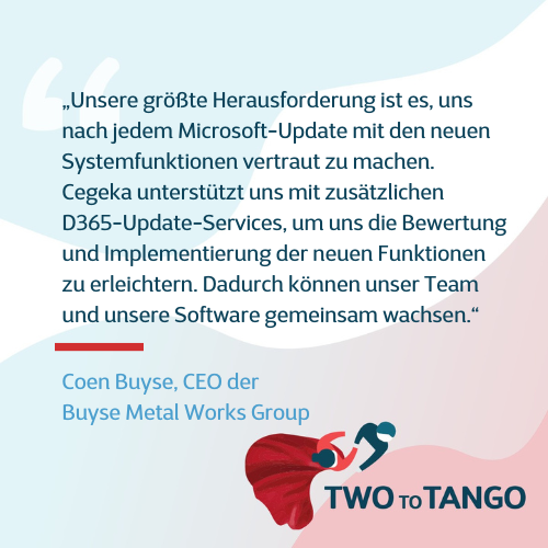 ERP Projekt Support Microsoft Dynamics 365 Zitat Buyse