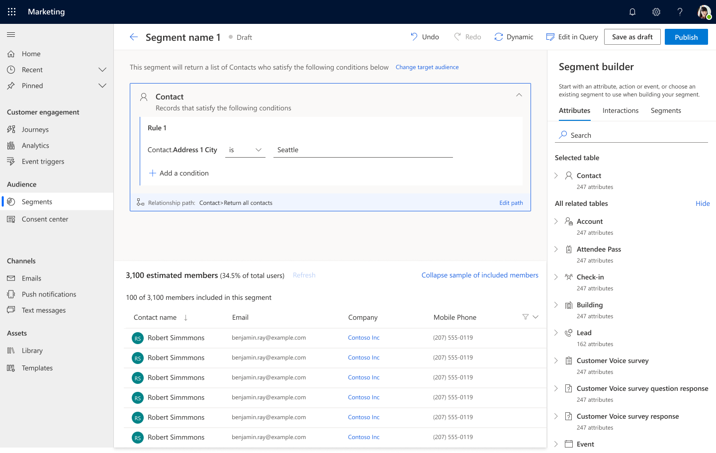 Find the right target audience easily with the new user-friendly segmentation builder in Microsoft Dynamics 365 Marketing