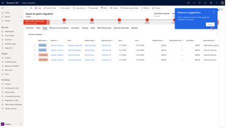 Dynamics 365 project operations