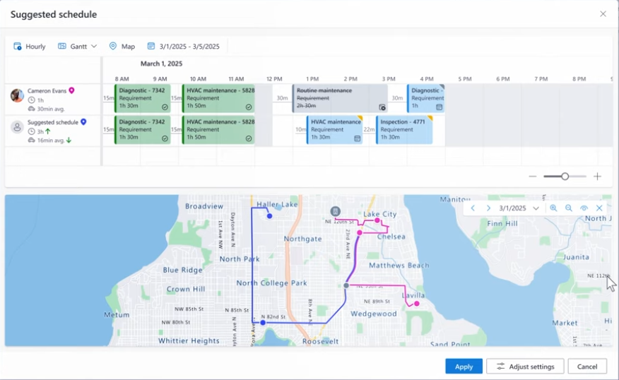 Field Service Plan Route