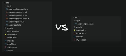 Vergleich Angular bisher vs. neueste Version
