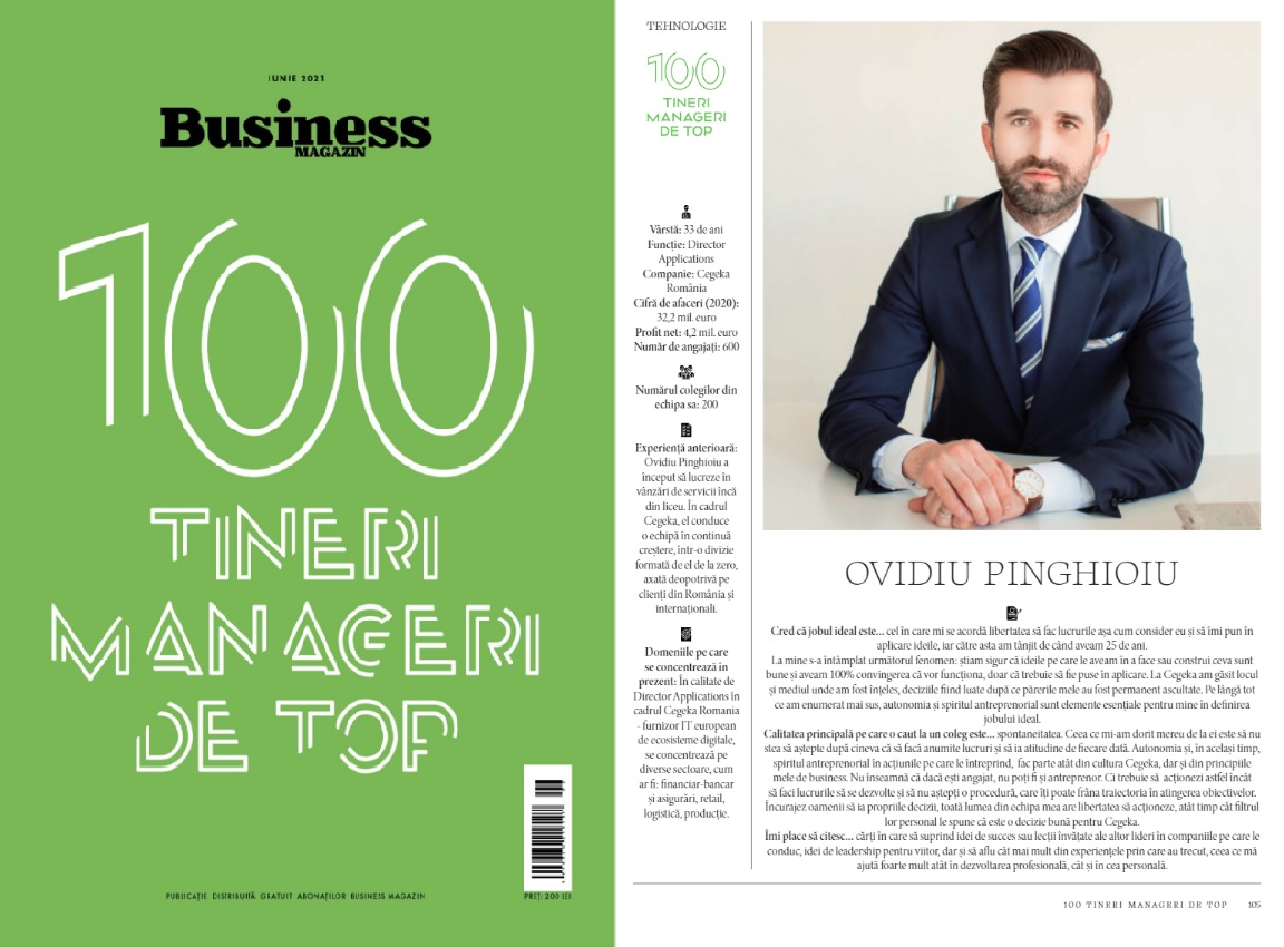 Ovidiu Pinghioiu in 100 tineri manageri de top