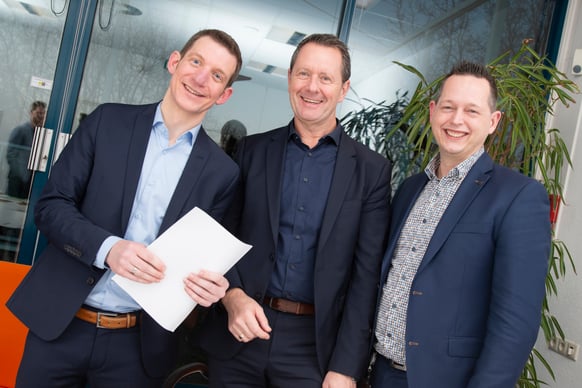 Jasper Neuteboom (Inventeers), Rob van Kerpel (Cegeka) en Richard Mesman (Inventeers)