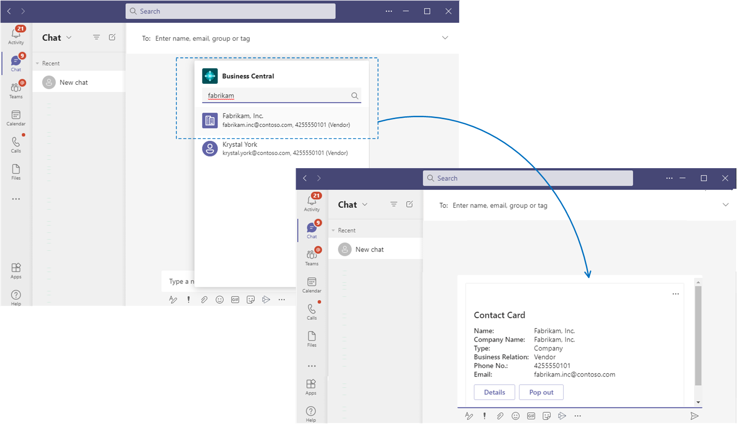 Microsoft Dynamics 365 Business Central Integration Teams