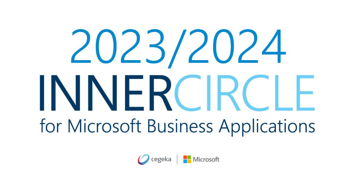 Cegeka Microsoft Business Applications Inner Circle Award 2023 2024