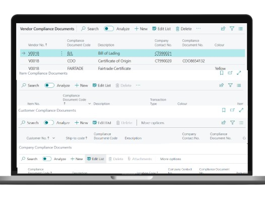 Business Central compliance